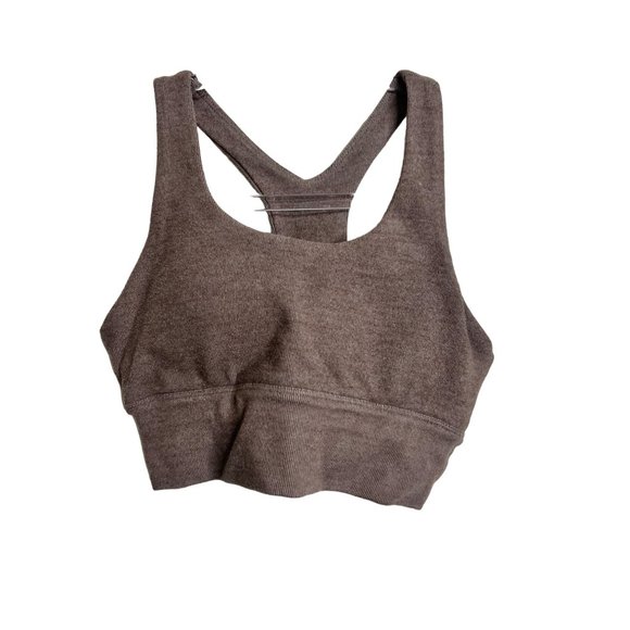 Womens Shirt Womens XS Brown Cropped Light Ribbed Sports Tank Top Racerback - Picture 3 of 5